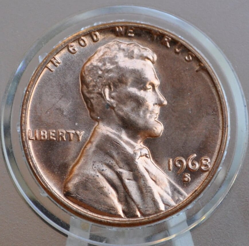 1968-S Memorial Penny - Gem BU (Uncirculated) Grade / Condition - Collectible Coin - San Francisco Mint - Lincoln Cent 1968 S US One Cent