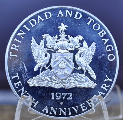 1972 Trinidad & Tobago 5 Dollar Proof Silver Coin - Proof Strike - 1972 Silver Proof Trinidad and Tobago Scarlet ibis - Beautiful Coin