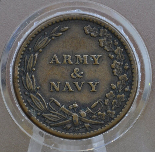 1863 Civil War Token - Army and Navy - XF (Extremely Fine) Condition - High Grade - Civil War Tokens 1863