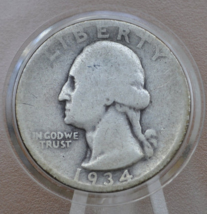 1934-D Washington Silver Quarter - G-VF (Good to Very Fine) Grade, Choose by Grade - Denver Mint - 1934 D Quarter - Better Date and Mint