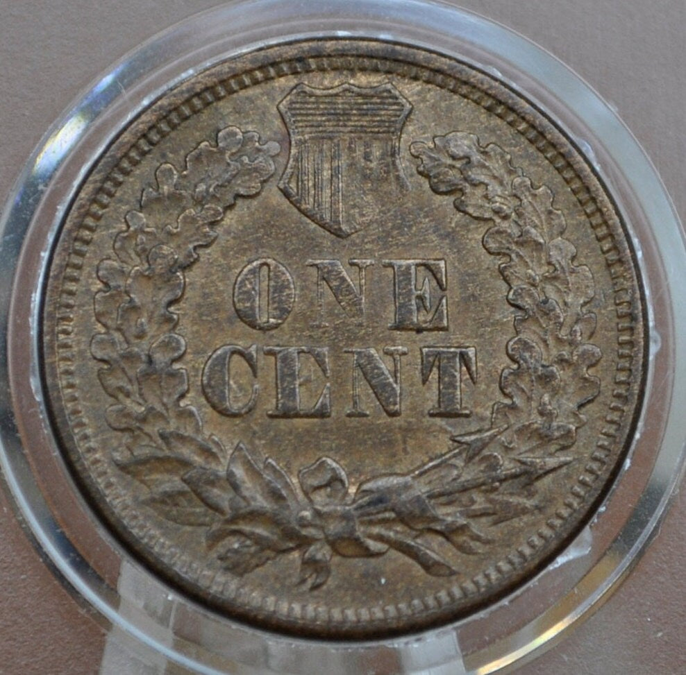 1865 Indian Head Penny - AU (About Uncirculated) Grade / Condition - Civil War Cent 1865 Indian Head 1865 Cent - Amazing Detail, Great Tone