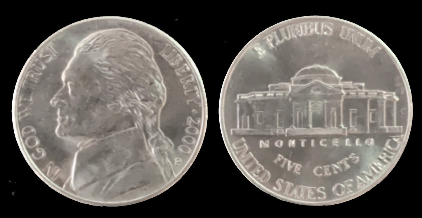 1990 to 2003 P&D Jefferson Nickel - Excellent Condition - Choose Year. Mint and Quantity