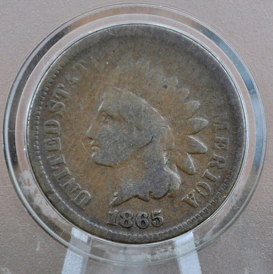 1865 Indian Head Penny - G (Good) Grade / Condition - Civil War Era Coin - 1865 Cent US One Cent 1865 Indian Head Cent - Early Date