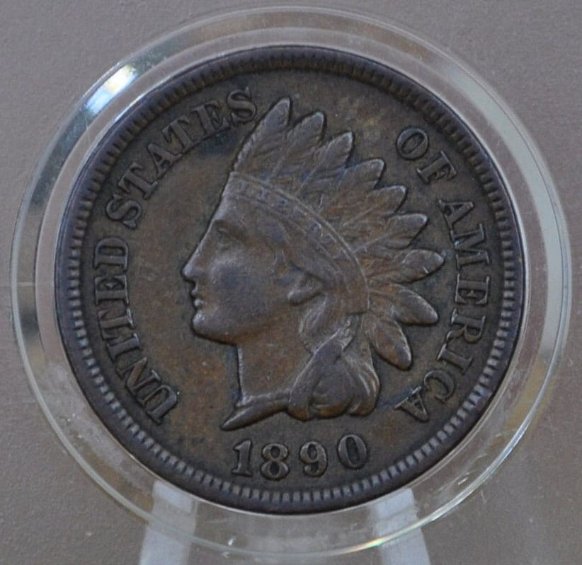 1890 Indian Head Penny - VF-XF (Very to Extremely Fine) Grade / Condition - 1890 Indian Head Cent - 1890 Penny - 1890 Cent - High Grade