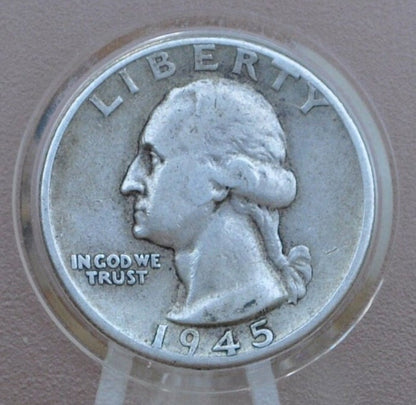 1945-S Washington Silver Quarter - F-AU (Fine to About Uncirculated) Grade / Condition - San Francisco Mint - 1945 S Silver Quarter 1945 S