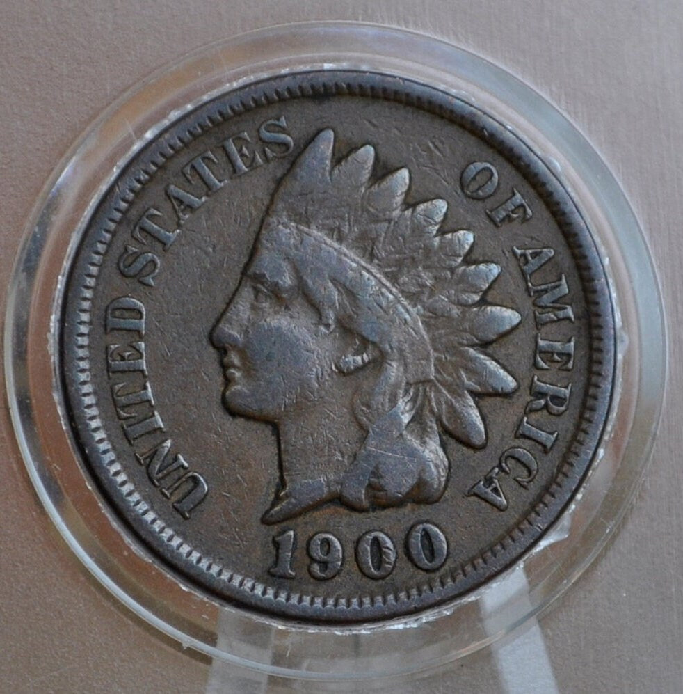 1900 Indian Head Penny - Great condition VG (Very Good) to F (Fine) - 1900 One Penny US - Indian Head Cent 1900