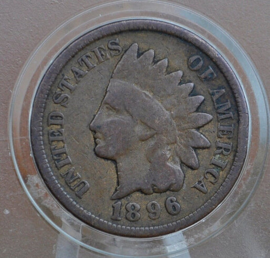 1896 Indian Head Penny - G-VG (Good to Very Good) Grade / Condition - Indian Head Cent 1896