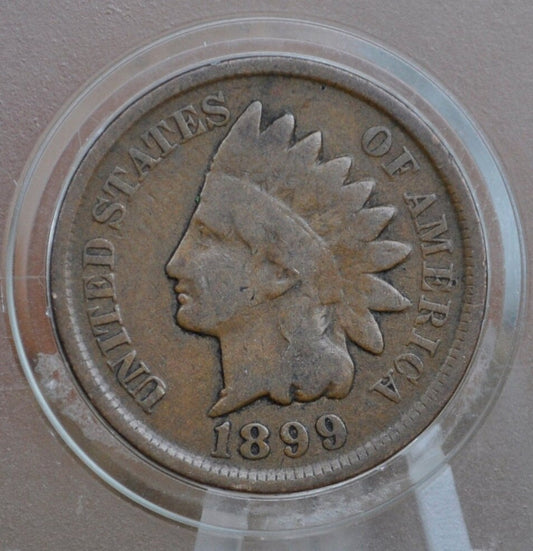 1899 Indian Head Penny - G-VG (Good to Very Good) Grade / Condition - Indian Head Cent 1899