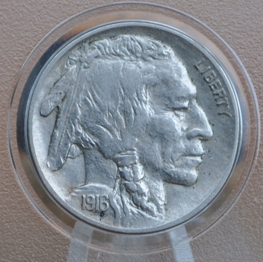 1916-D Buffalo Nickel - XF45 (Extremely Fine) Grade / Condition - Denver Mint - 1916 D Buffalo Nickel 1916 D Indian Head Nickel