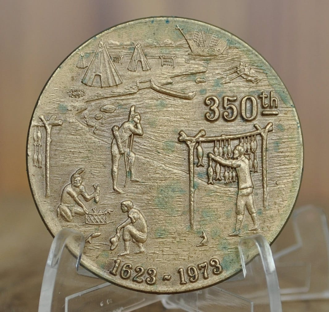 1973 Dover NH 350th Anniversary Token - Bronze - Dover New Hampshire Anniversary Medal - Vintage New Hampshire Medal