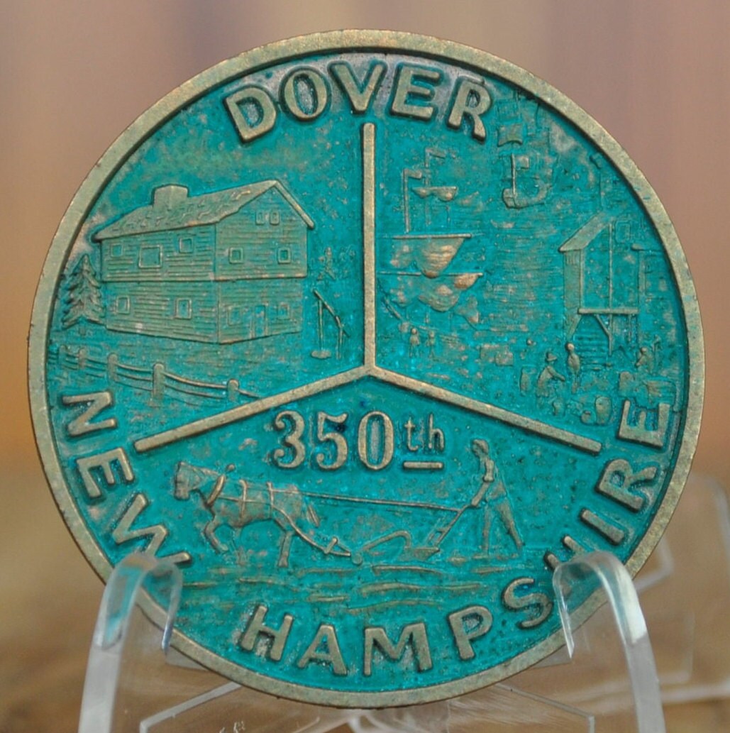 1973 Dover NH 350th Anniversary Token - Bronze - Dover New Hampshire Anniversary Medal - Vintage New Hampshire Medal