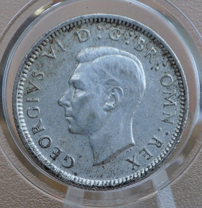 1943 Silver Sixpence Great Britain - King George - Great Condition - 50% Silver - 1943 UK Six pence 6 Pence UK 1943 - Great for Weddings