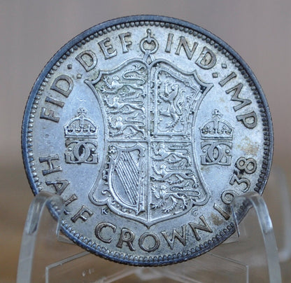 1938 Great Britain Half Crown - XF (Extremely Fine) - Silver 1/2 Crown 1938 United Kingdom HalfCrown Silver UK 1938 - Scarcer Date