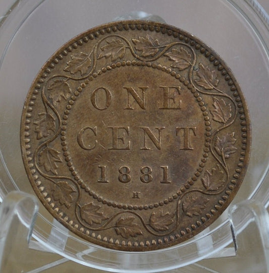 1881 Canadian Large Cent - VF (Very Fine) Grade / Condition - Queen Victoria - 1881 Canadian Penny - 1881 H Penny Canada