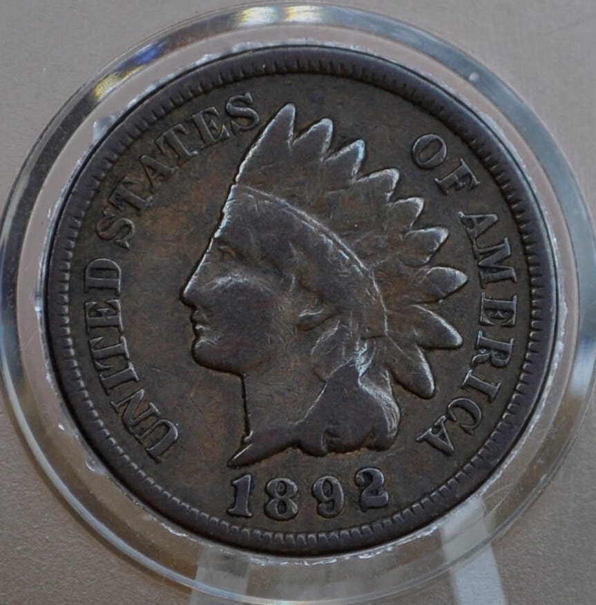1892 Indian Head Cent - VG (Very Good) Grade / Condition - Good Date - 1892 Penny Indian Head Penny 1892