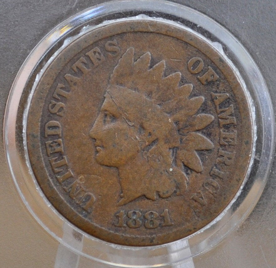 1881 Indian Head Penny - G-VG (Good to Very Good) Grade / Condition - Great Early Date - Indian Head Cent 1881 - Indian Head Pennies