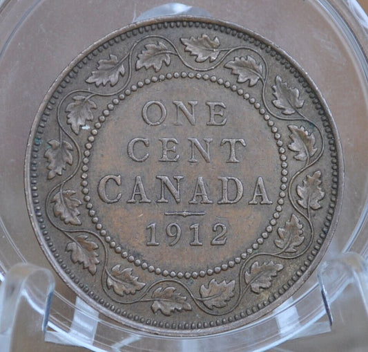 1912 Canadian Cent - XF (Extremely Fine) Grade / Condition - King George V - One Cent Canada 1912 Large Cent - 1912 Canadian Penny