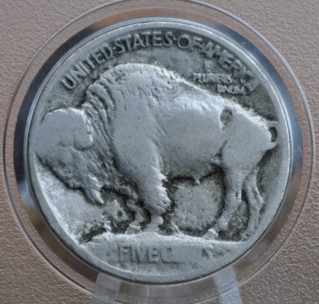 1913 Buffalo Nickel Type 1 - VG (Very Good) Grade - Vintage US Coin First Year Made - 1913 Nickel Type One / Type I 1913 Buffalo