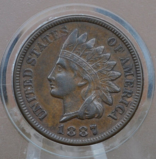 1887 Indian Head Penny - XF (Extremely Fine) Condition - Good Date, excellent detail & color - Full Liberty Band Indian Head Cent 1887