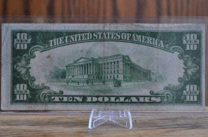 1928-A 10 Dollar Federal Reserve Note - VF (Very Fine) Grade - New York - 1928 Ten Dollar Bill Fr#2001-B / Fr2001B Redeemable In Gold