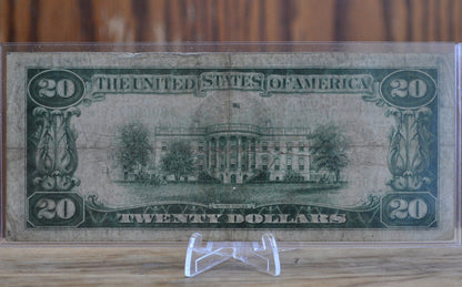 1928-B 20 Dollar Star Note Federal Reserve Note - F (Fine) Grade / Condition - Boston - 1928 B Twenty Dollar Star Note Fr#2052-A* / Fr2052A*
