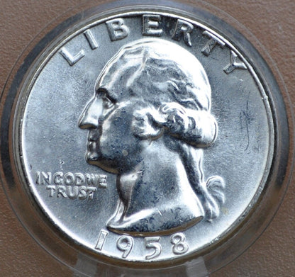 1958 Washington Quarter - Gem BU (Uncirculated) Grade / Condition - Philadelphia Mint - 1958-P Quarter 1958 Silver Quarter Washington Silver