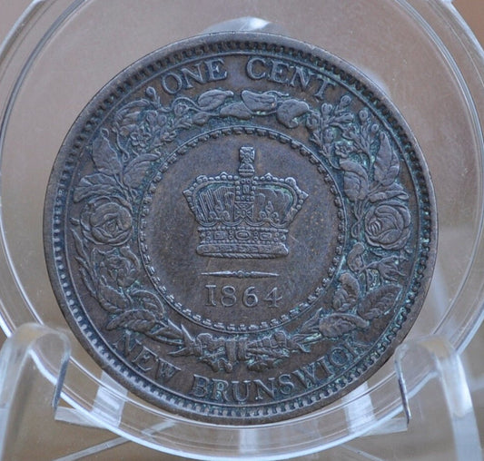 1864 New Brunswick One Cent - Choose by Grade VG-XF (Extremely Fine) - New Brunswick 1 Penny Large Cent 1864 Cent -Only 4 Years of Issue