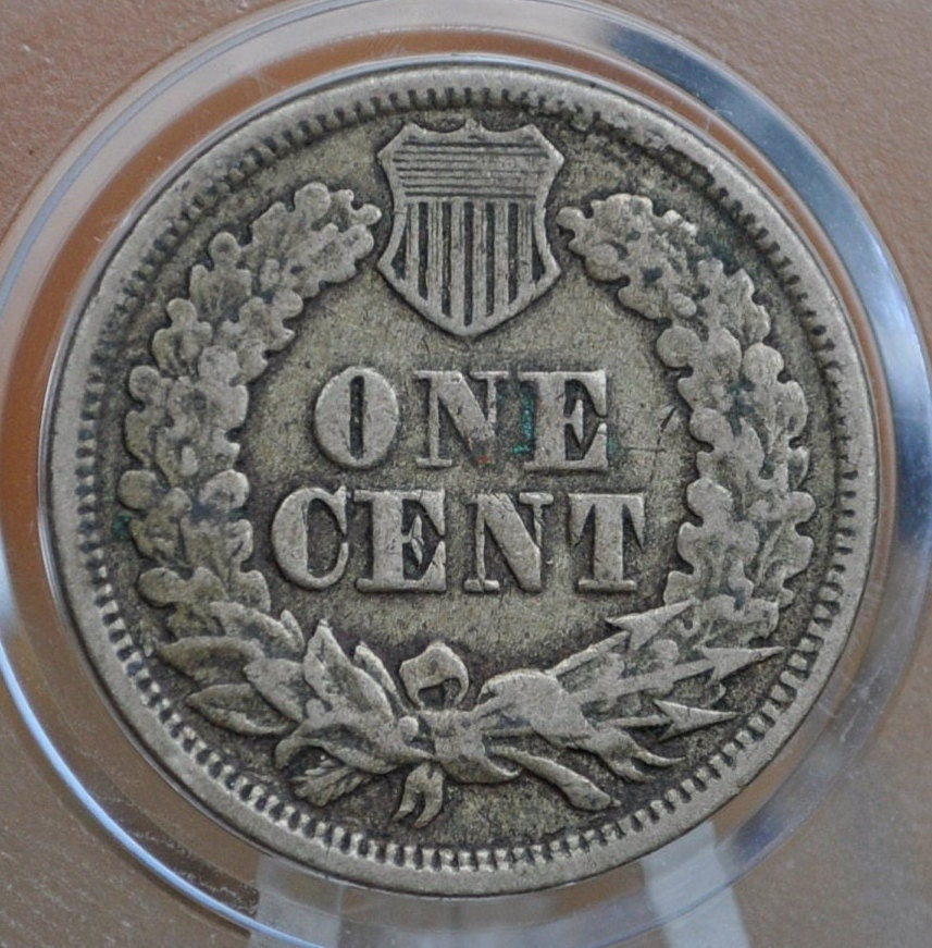 1864 Indian Head Penny - F (Fine) Grade / Condition - Good Date - Civil War Era Coin - 1864 Copper Nickel Cent Cupronickel Variety 1864