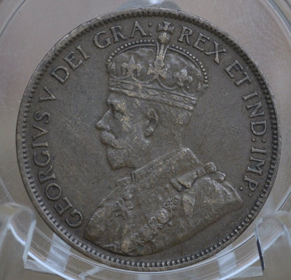 1919 Canadian One Cent - XF (Extremely Fine) Grade / Condition - King George V - One Cent Canada 1919 Large Cent - 1919 Large Penny