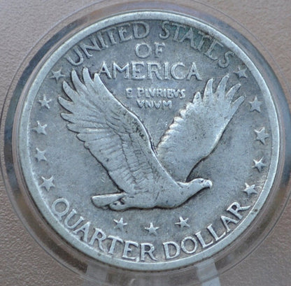 1919 Standing Liberty Quarter - F (Fine) Condition - Weak Date but Great Details - 1919 Liberty Standing Silver Quarter - Better Date