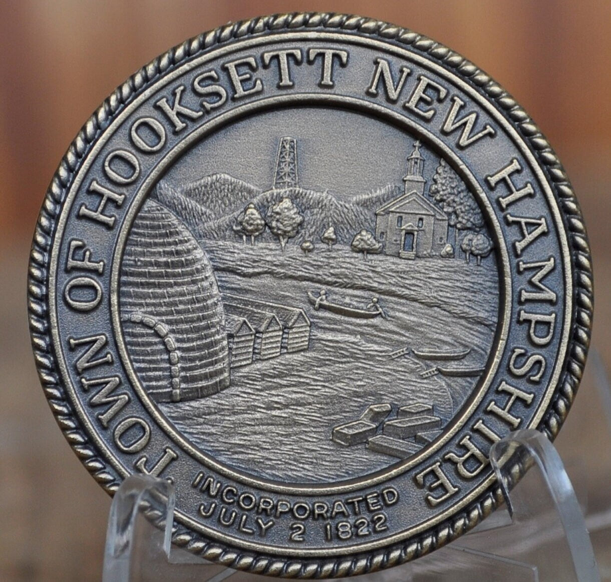1972 Hooksett NH 150th Anniversary Token - Sterling Silver - Hooksett New Hampshire Anniversary Medal - Vintage Silver Medal