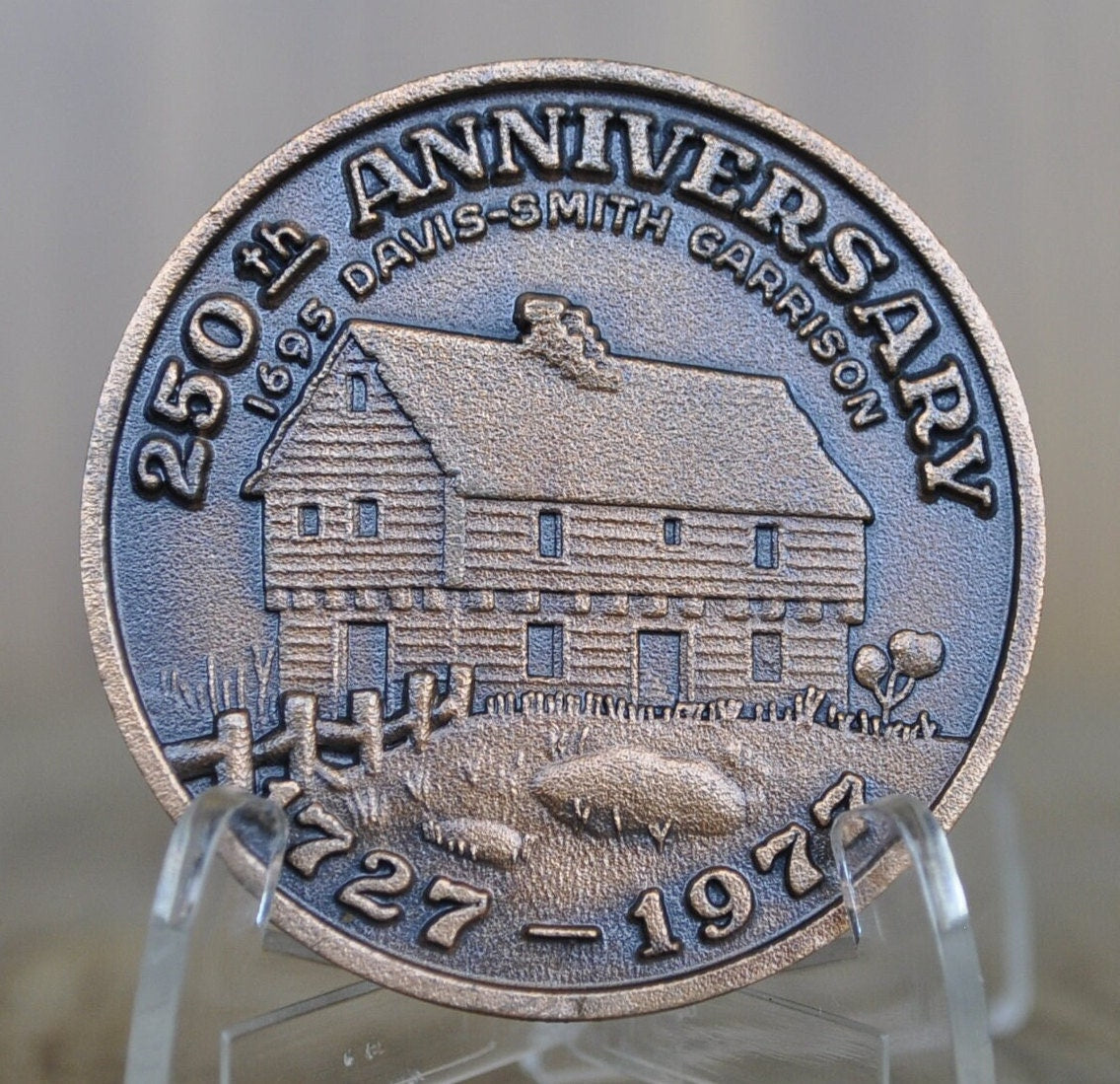Newmarket NH 350th Anniversary Medal - Silver, Pewter, Bronze, Copper, Choose by Metal - 1977 New market New Hampshire Anniversary Token