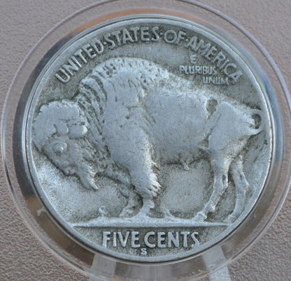 1921-S Buffalo Nickel - F (Fine) Condition - San Francisco Mint - Vintage US Coin - Clear Date - 1921 S Nickel