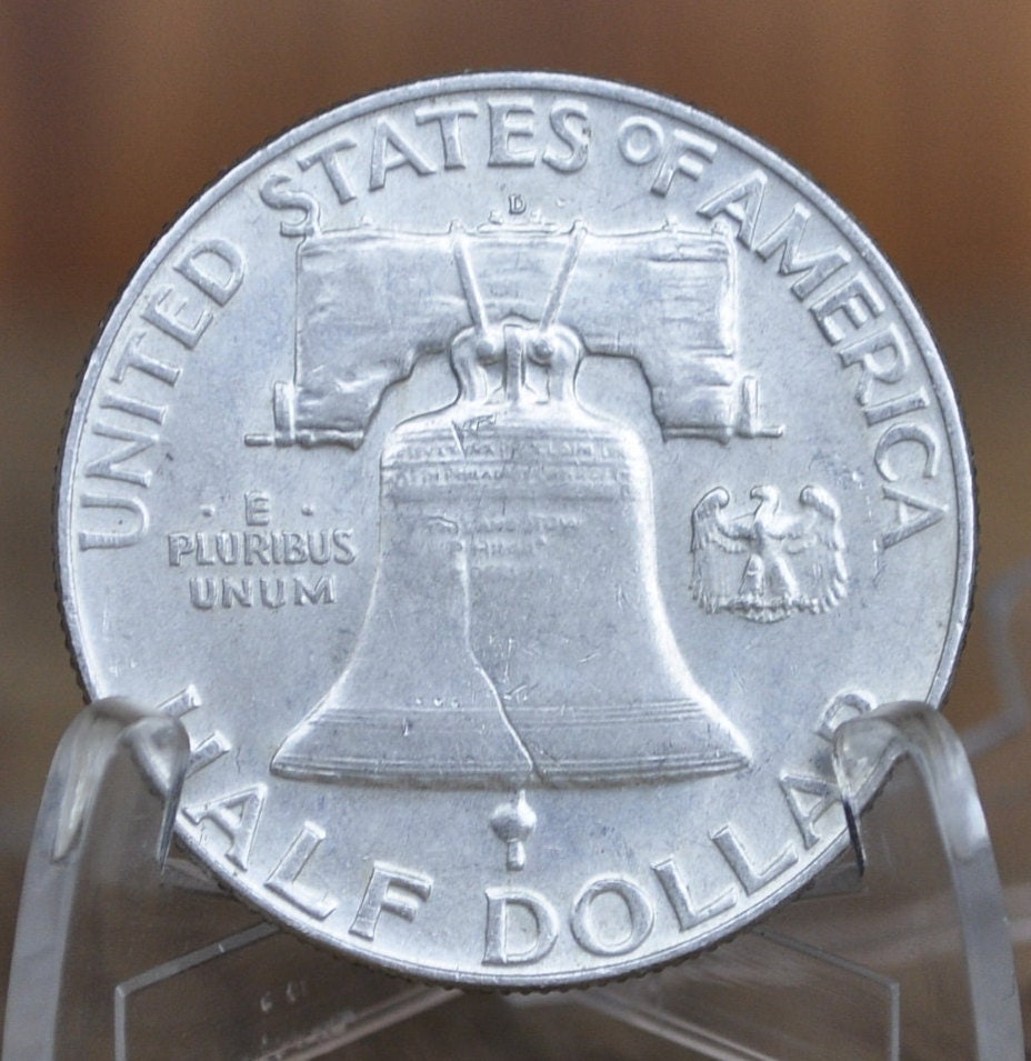 1953-D Franklin Silver Half Dollar - VF-BU (Very Fine to Uncirculated), Choose by Grade - Benjamin Franklin Half Dollar 1953 D - Denver Mint
