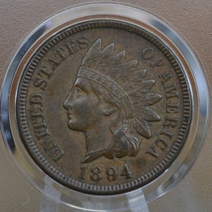 1894 Indian Head Penny - AU (About Uncirculated) grade / condition, Visible Diamonds and Luster - 1894 Indian Head Cent 1894 Penny 1894 Cent