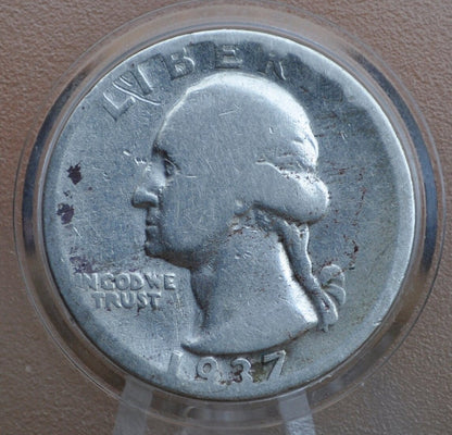 1937-S Washington Silver Quarter - G-F (Good to Fine) Choose by Grade - 1937 S Washington Quarter - SF Mint - 1937 S Quarter; Low Mintage