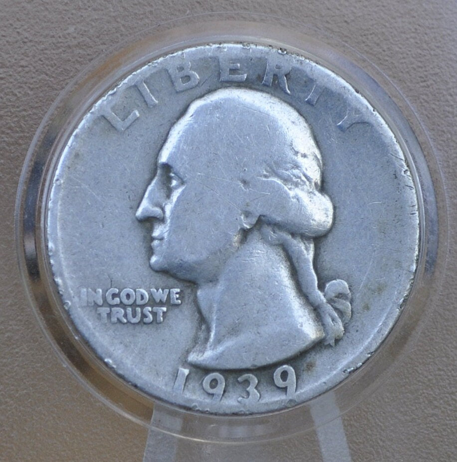1939 D Washington Silver Quarter - G-VF (Good to Very Fine) Grade; Choose by Grade - Denver Mint - 1939D Quarter 1939 D