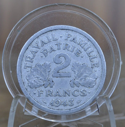 1940's-1950's 2 Franc French Coins - Excellent Condition -  French Two Franc Coin - 2 Fr / 2 Francs - Light Metal- Great for gifts/jewelry