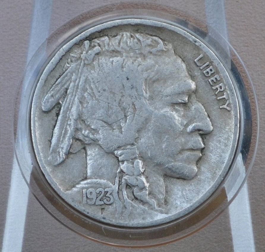 1923 Buffalo Nickel - VG-XF (Very Good to Extremely Fine) Grade - Philadelphia Mint - Vintage US Coin - 1923 P Nickel Indian Head 1923P