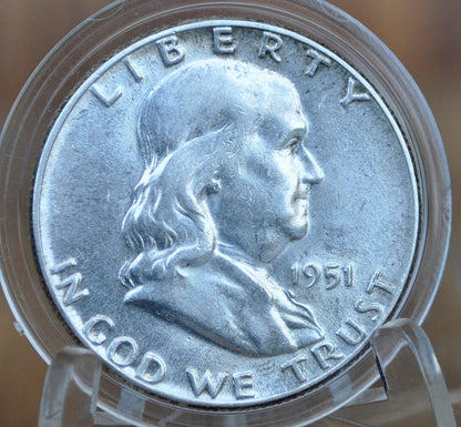 1951 Franklin Silver Half Dollar - Circulated to BU (Uncirculated) Choose by Grade -Silver Half Dollar- Benjamin Franklin Half Dollar 1951P