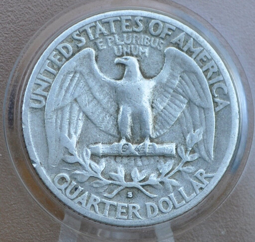 1939-S Washington Quarter - F-VF Grades - San Francisco Mint - 1939S Washington / 1939 S Washington - Silver Quarter - WWII Era Coin