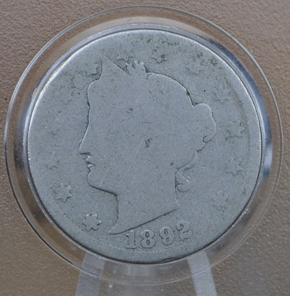 1892 V Nickel - AG (About Good) Grade  - 1892 Liberty Head Nickel - Better Date - Nickel Collection