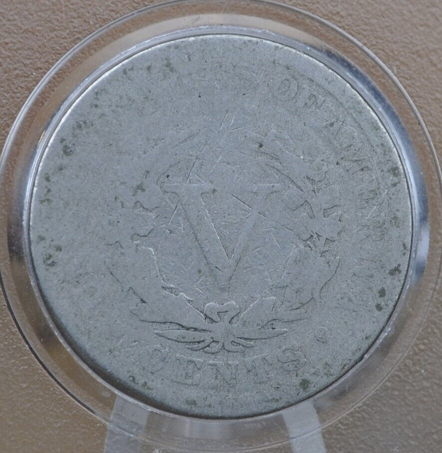 1892 V Nickel - AG (About Good) Grade  - 1892 Liberty Head Nickel - Better Date - Nickel Collection