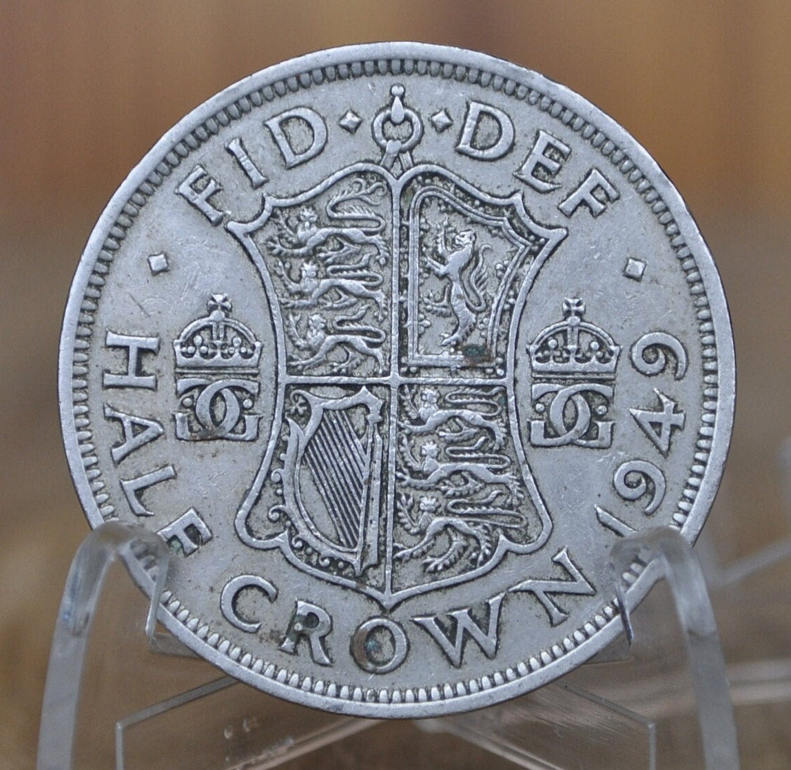 1940s Great Britain Half Crowns - King George - 1/2 Crown 1948 1949 United Kingdom HalfCrown  Great for Jewelry, birthdays, gifts