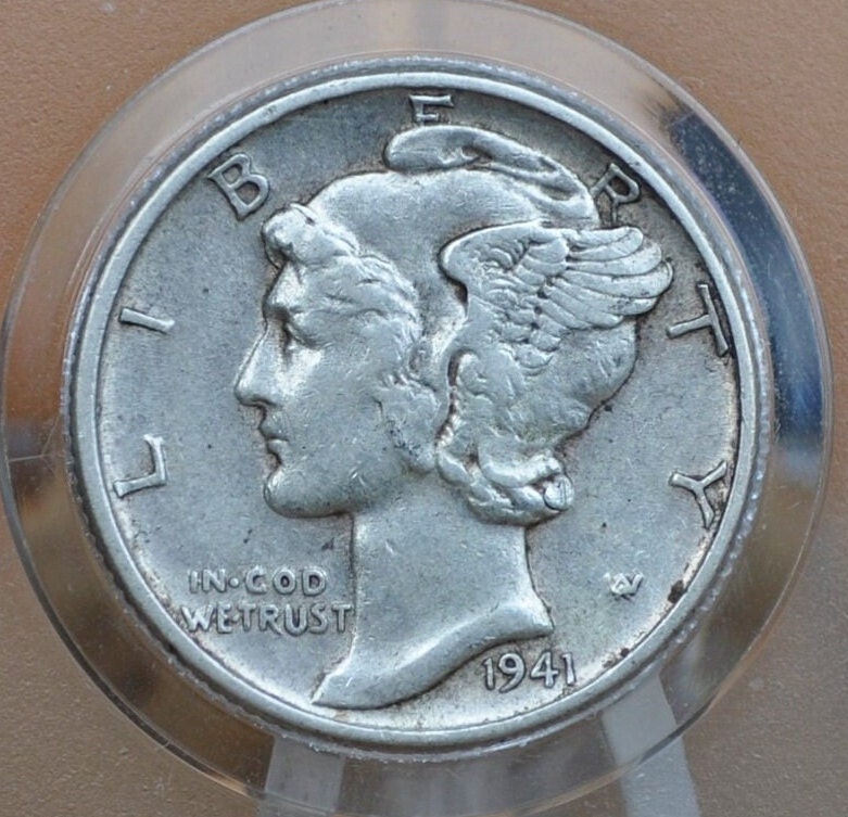1941-S Mercury Silver Dime - XF-AU (Extremely Fine to About Uncirculated) 1941 S Dime 1941S Silver Dime 1941 Mercury Dime San Francisco Mint