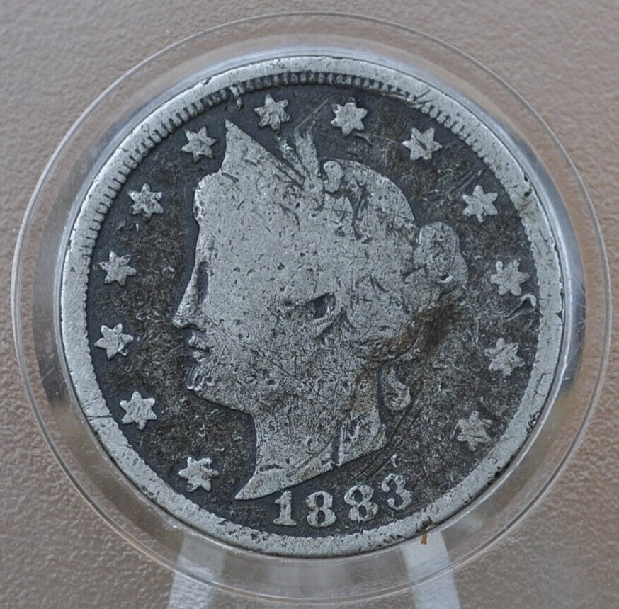 1883 Liberty Head V Nickel - Without Cents - Cull (Lower Grade, Corrosion etc.) Grade / Condition - 1883 V Nickel - First Year Produced