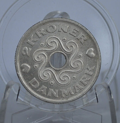 Denmark Heart Kroner Coin - Great Condition - Danmark Kroner - Two Hearts Coin - Ideal for Jewelry - Heart Coins