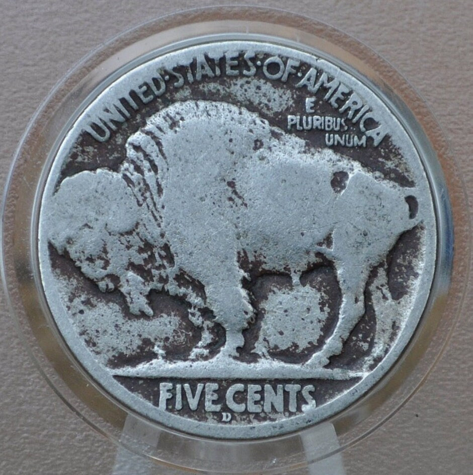1919-D Buffalo Nickel - G (Good) Condition with prior corrosion - Denver Mint - 1919D Nickel 1919-D Indian Head Nickel 1919 D - Better Date