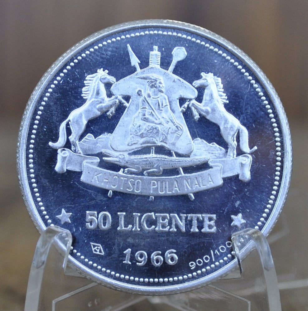 1966 Silver 50 Licente Lesotho Independence Proof - Proof Strike