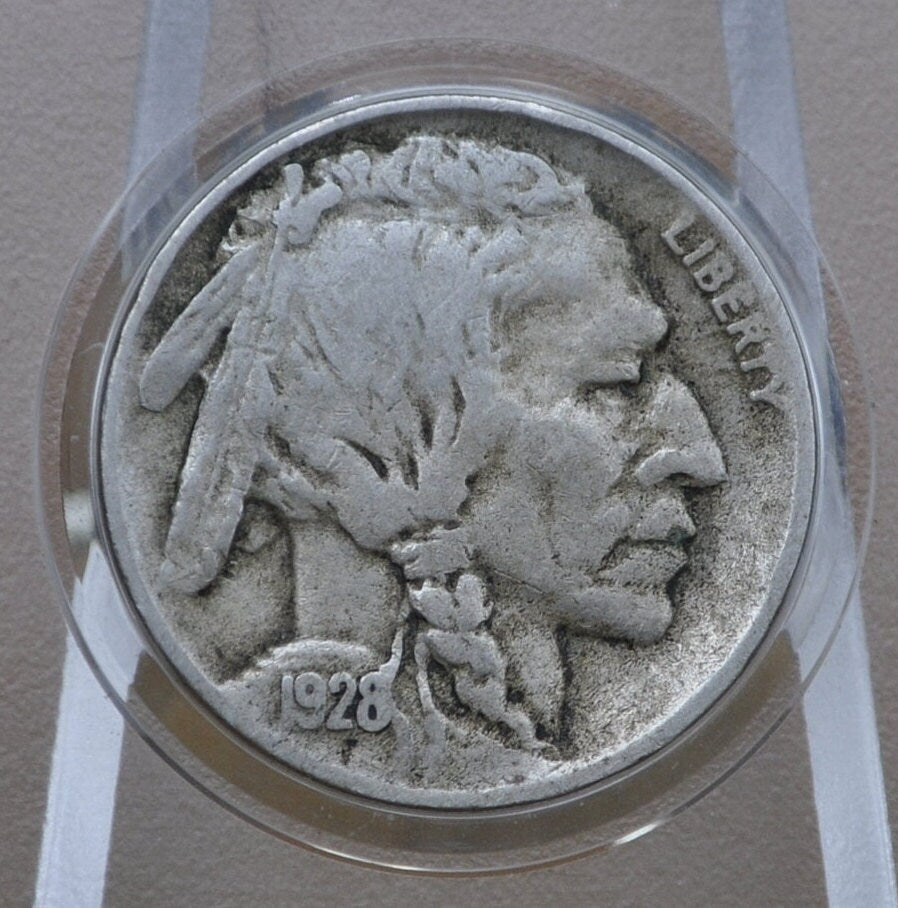 1928-D Buffalo Nickel - VG-VF Grades; Choose by Grade - 1928 D Indian Head Nickel - Denver Mint - Buffalo Nickel 1928 D; Better Date